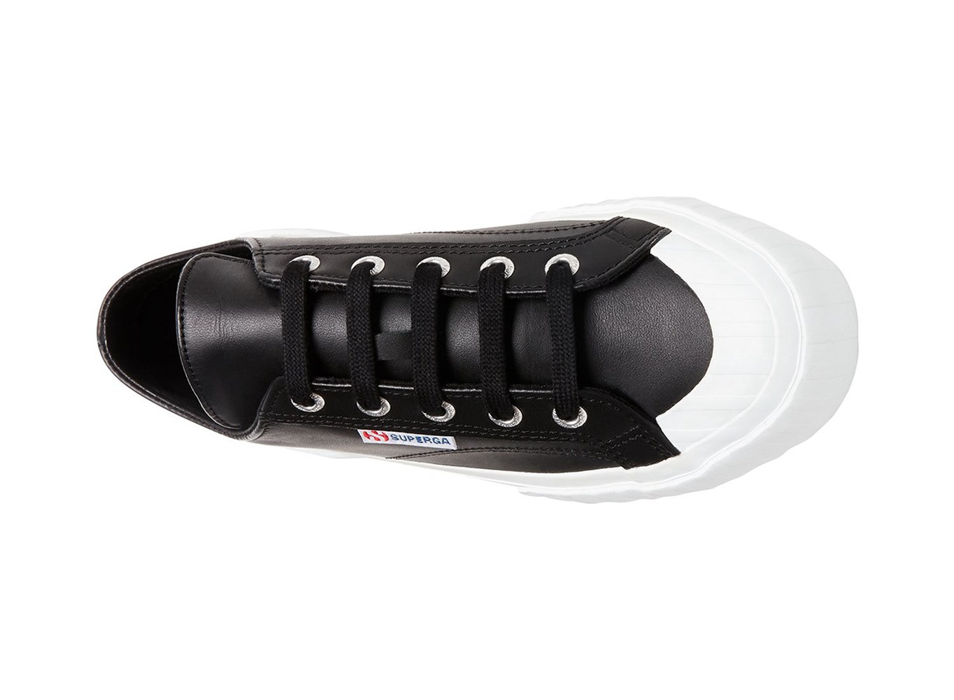 Zapatillas Superga Mujer Negras - 2630 Cownappau Cuero - 671590HOW